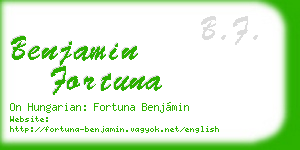 benjamin fortuna business card
